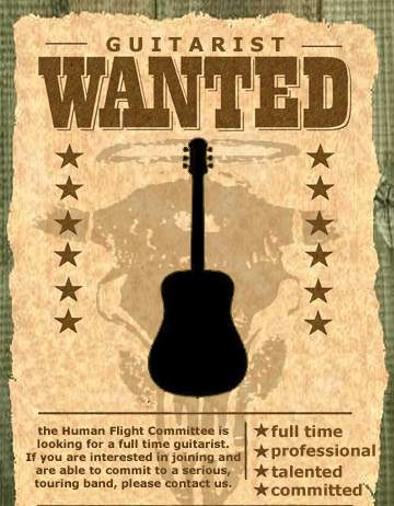 ищем гитариста - guitarist wanted - The Band is looking for a guitarist